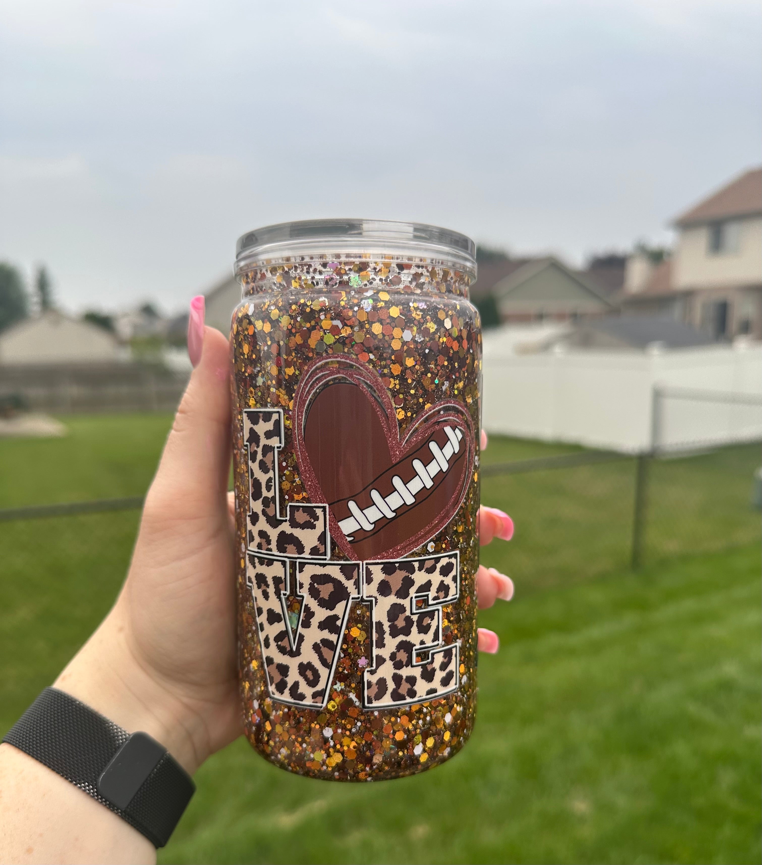 16oz tumbler FOOTBALL MAMA