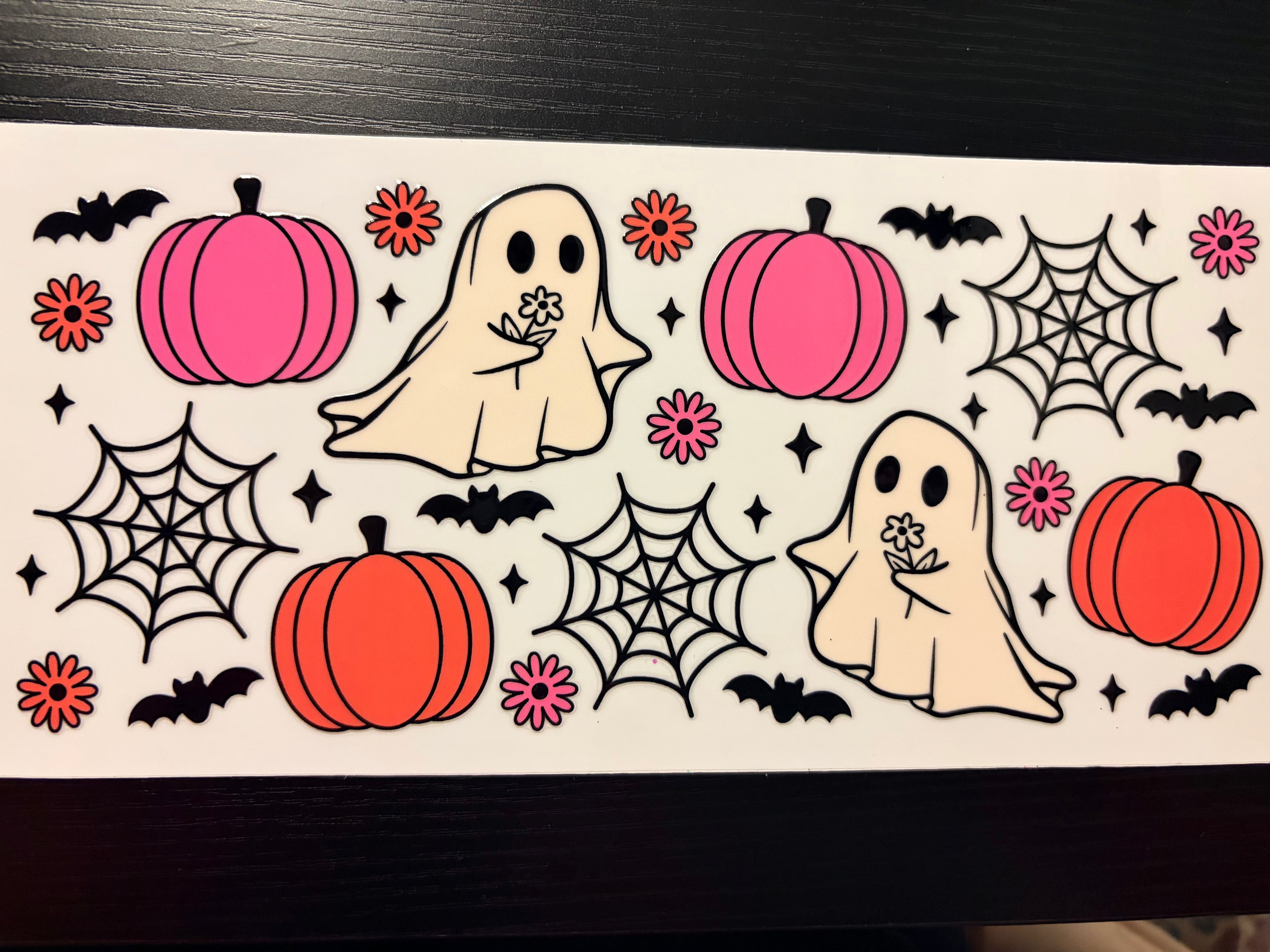 Ghosts webs and pumpkins