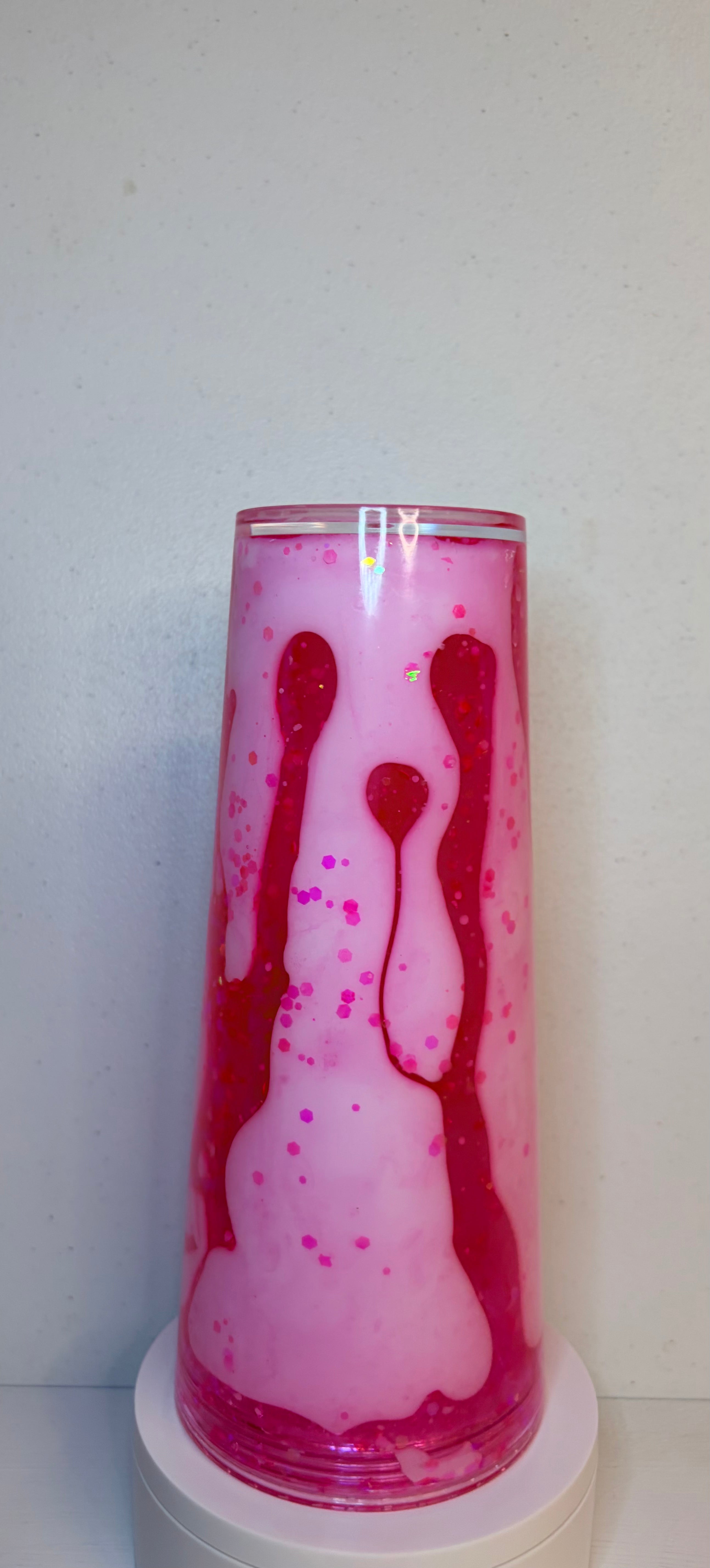 Pink dual lava drip 24oz tumbler