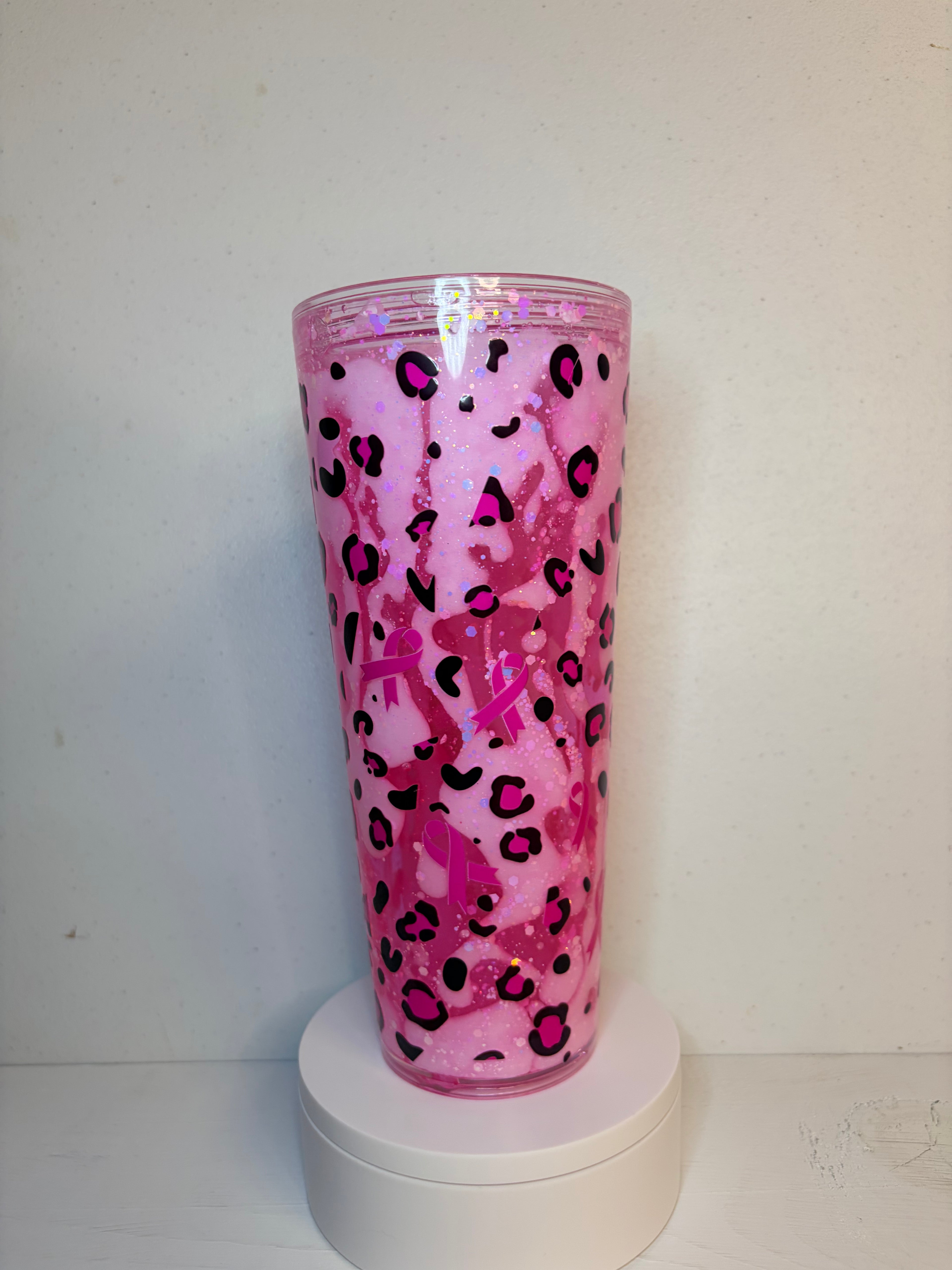 Pink dual lava drip 24oz tumbler