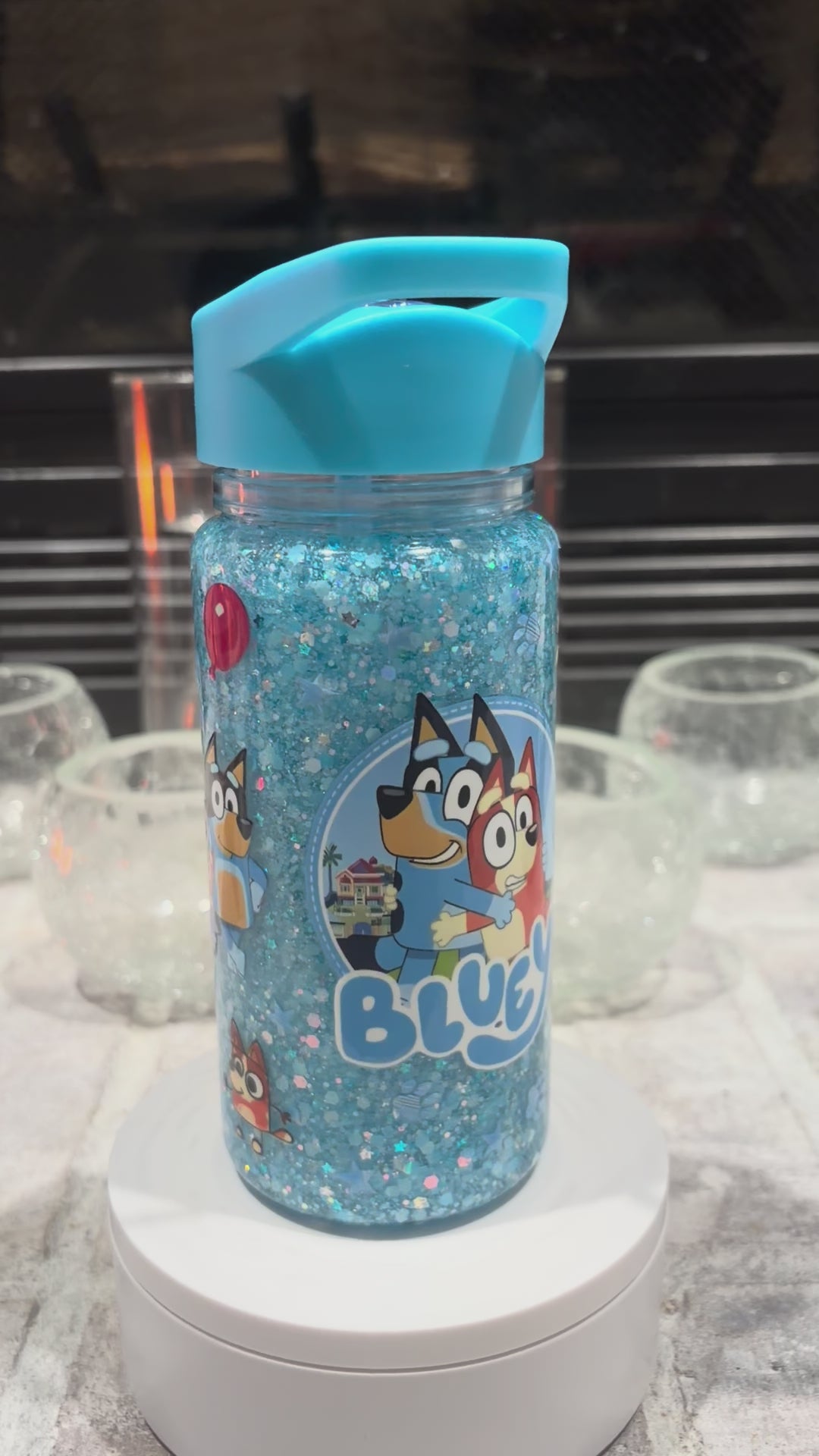 Kids blue dog 10oz acrylic sports tumbler