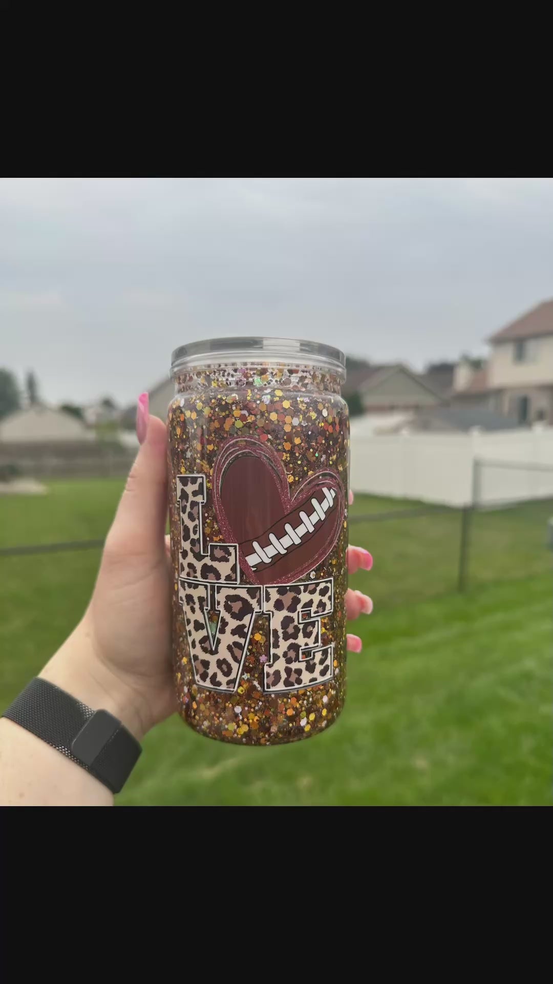 16oz tumbler FOOTBALL MAMA