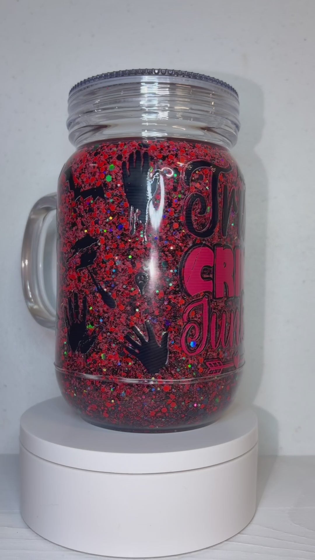 20oz mug style snowglobe tumbler (acrylic)